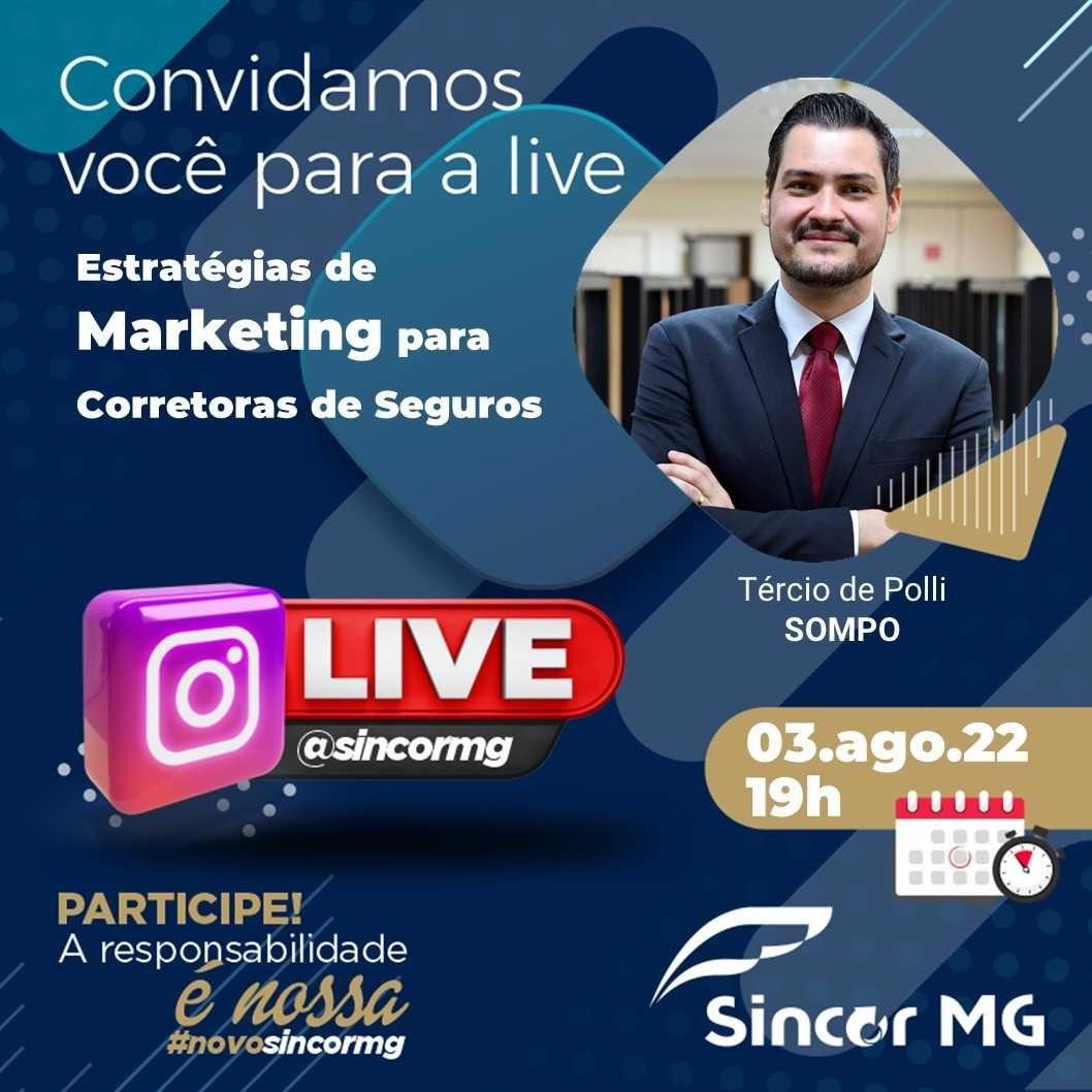 Tercio de Polli aborda estratégia de marketing para corretoras de seguros em live do Sincor-MG