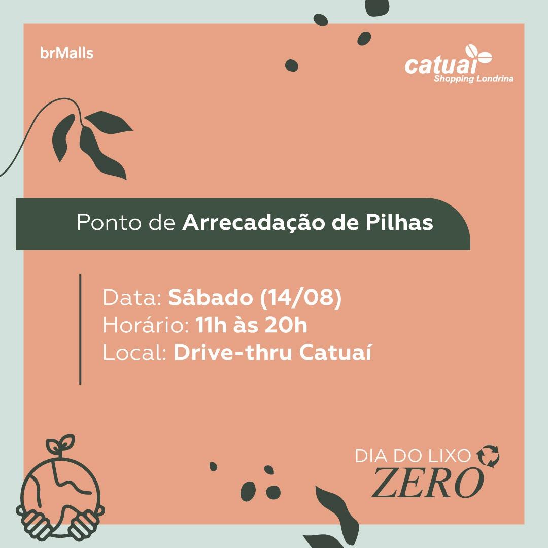 Dia do Lixo Zero em Londrina: shopping arrecadará pilhas usadas