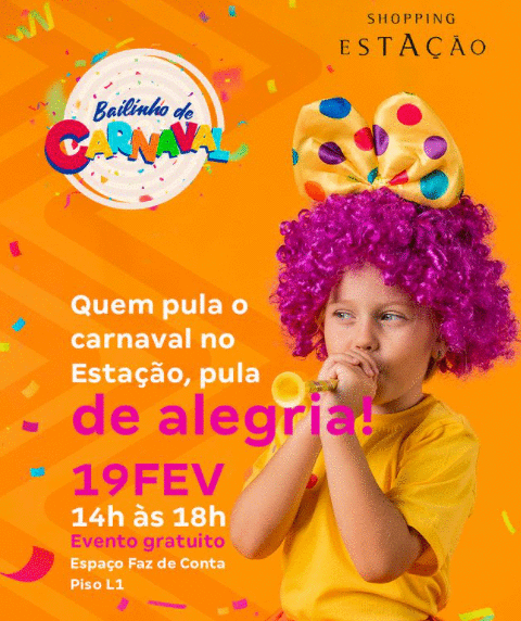 Com banda e desfile de fantasias, Shopping Estação promove Bailinho de Carnaval