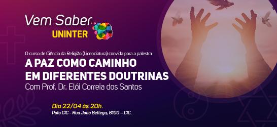 Uninter promove palestra sobre a paz em Curitiba