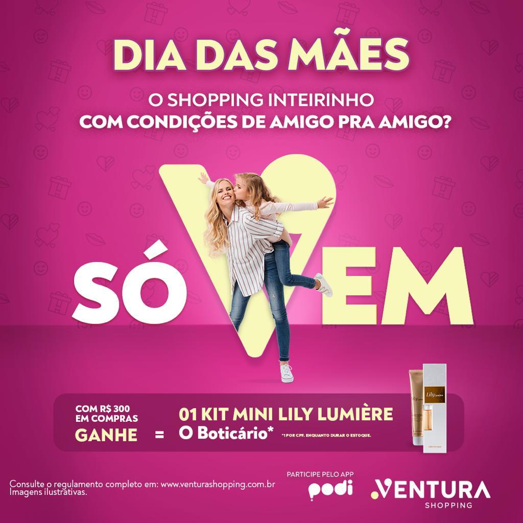 Campanha Dias das Mães do Ventura Shopping entrega Kit de O Boticário para consumidores