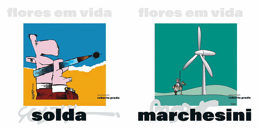 Livro Flores em Vida reúne trabalhos dos renomados cartunistas Solda e Marchesini em lançamento na Biblioteca Pública do Paraná nesta terça-feira (25/10)