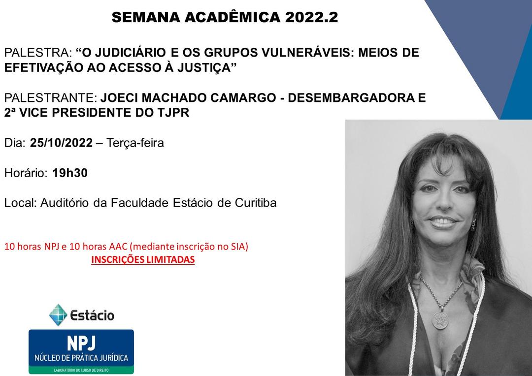 “O Judiciário e os grupos vulneráveis” é tema de palestra no Núcleo de Práticas Jurídicas da Faculdade Estácio de Curitiba