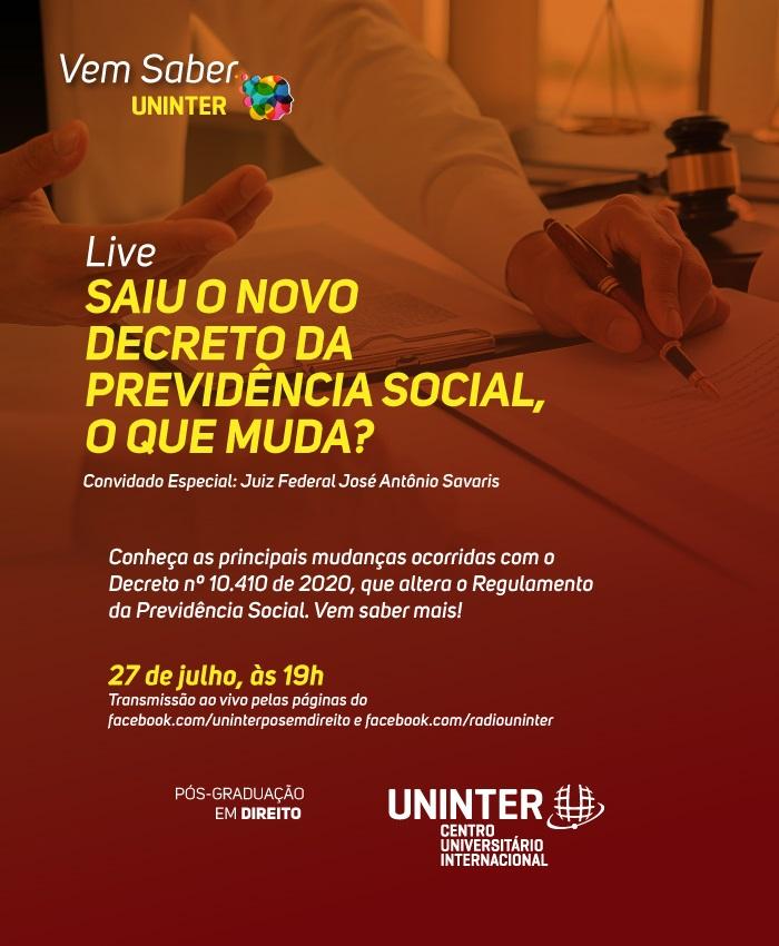 Live discute as últimas alterações sofridas pela Previdência Social