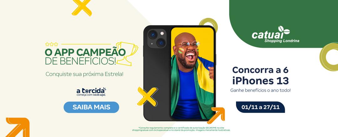 Shopping sorteia seis Iphones 13 em promoção da Copa